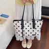 2026 Women's Korean Style Polka Dot Large Tote Bag – Versatile Commute Shoulder Handbag with Spacious Capacity