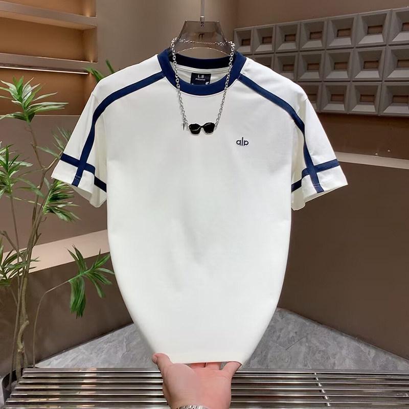 Men s Korean Style Casual Patchwork Short-Sleeved T-Shirt - Lightweight & Breathable M