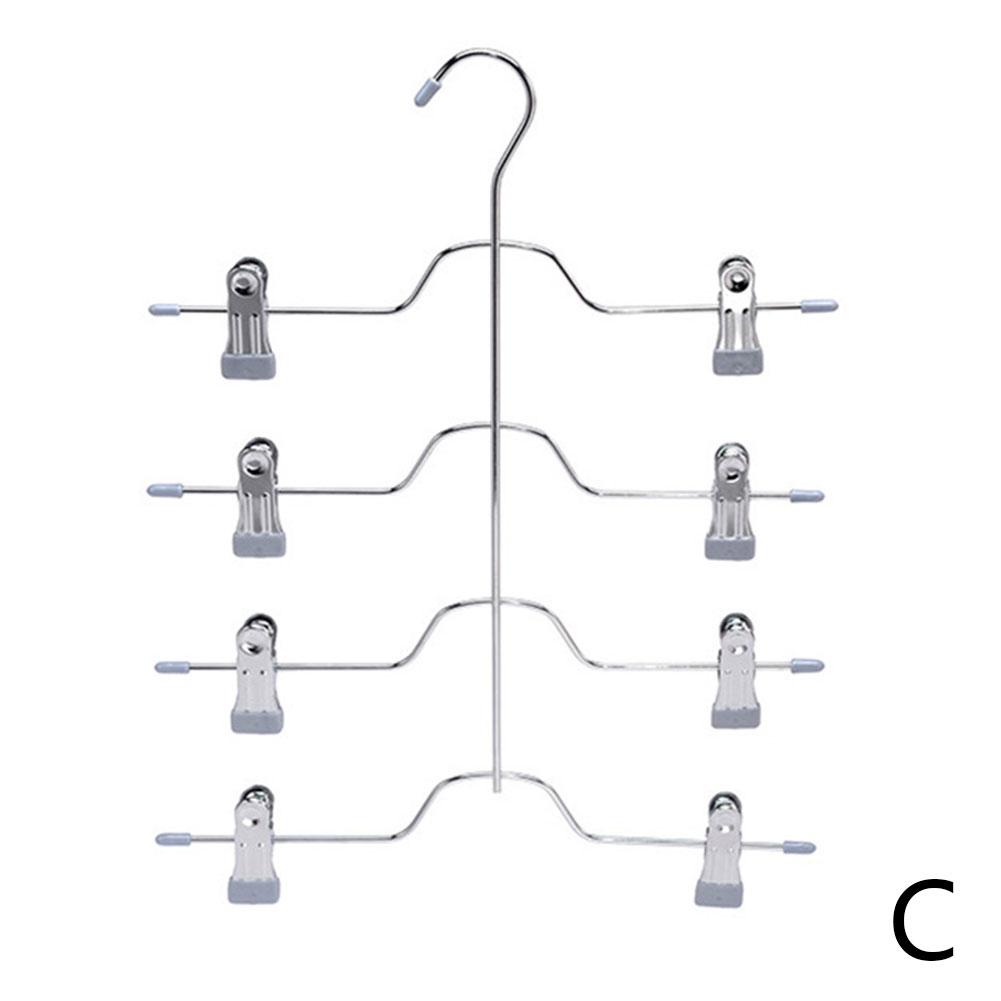 Pants Hangers Space Saving,4 Tier Closet Organizers and Storage Skirt Hangers with Clips, Jeans Scarf Hangers,Closet Essentials