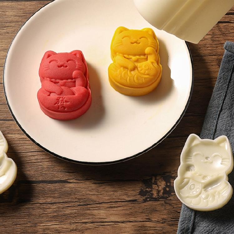 Reichtum Katze Mondkuchenpresse Ausstechformen Mondkuchenhersteller Dekore Werkzeug