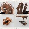 Turkey Design Tealight Candle Holders Set of 6 for Thanksgiving Mantel Decors, Metal Fall Table Accent for Harvest Centerpieces