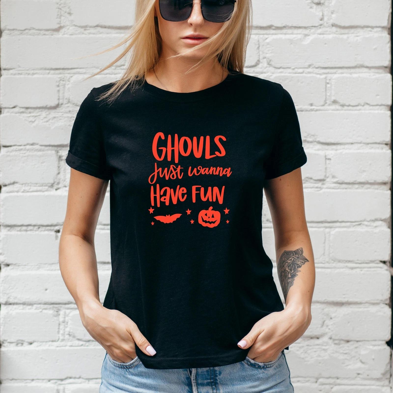GHOULS JUST WANNA HAVE FUN T-Shirt, HALLOWEEN Autumn, Ghost, Unisex/Lady Fit #1 L