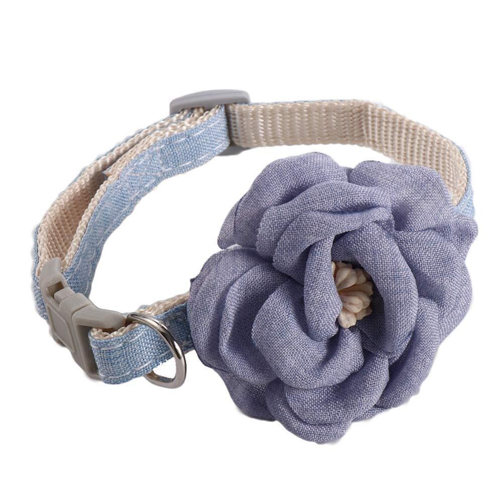 Soft Pet Cat Collar with 3D Flower Buckle Dog Leash New Cats Collar  Pet Decorative