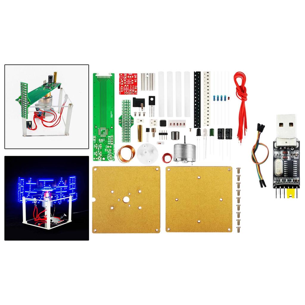 Soldering Practice Board Kit Cross Rotating LED Display Fun for Student Gift