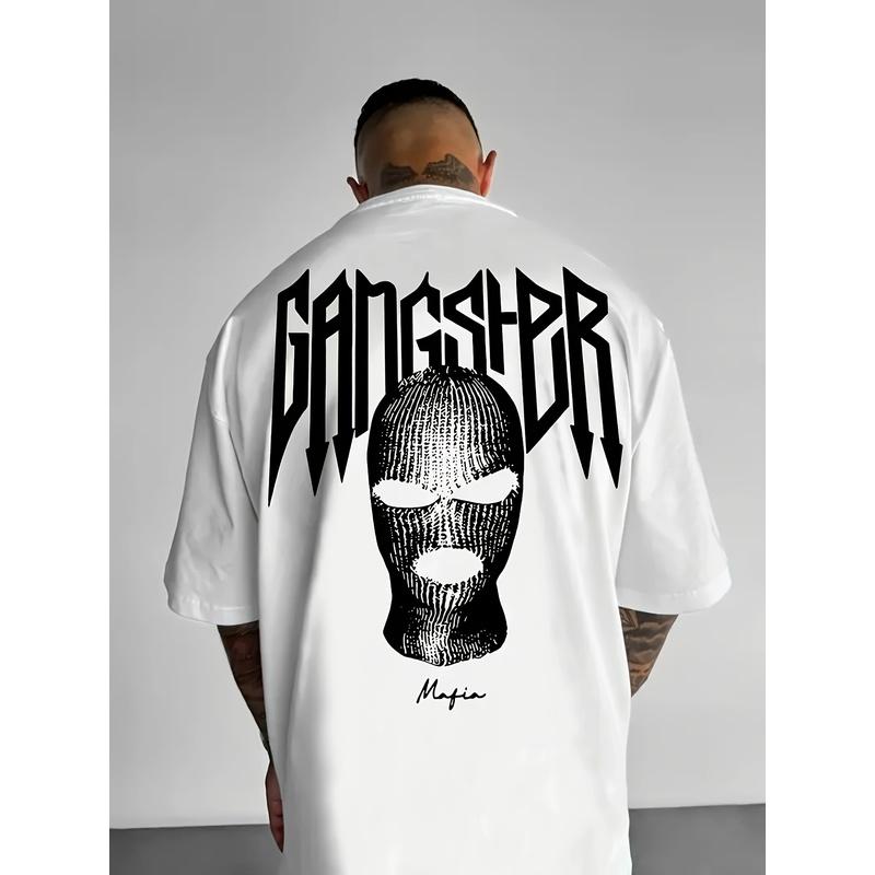 Men's Street Style Crew Neck T-Shirt with Bold 3D Geometric Print