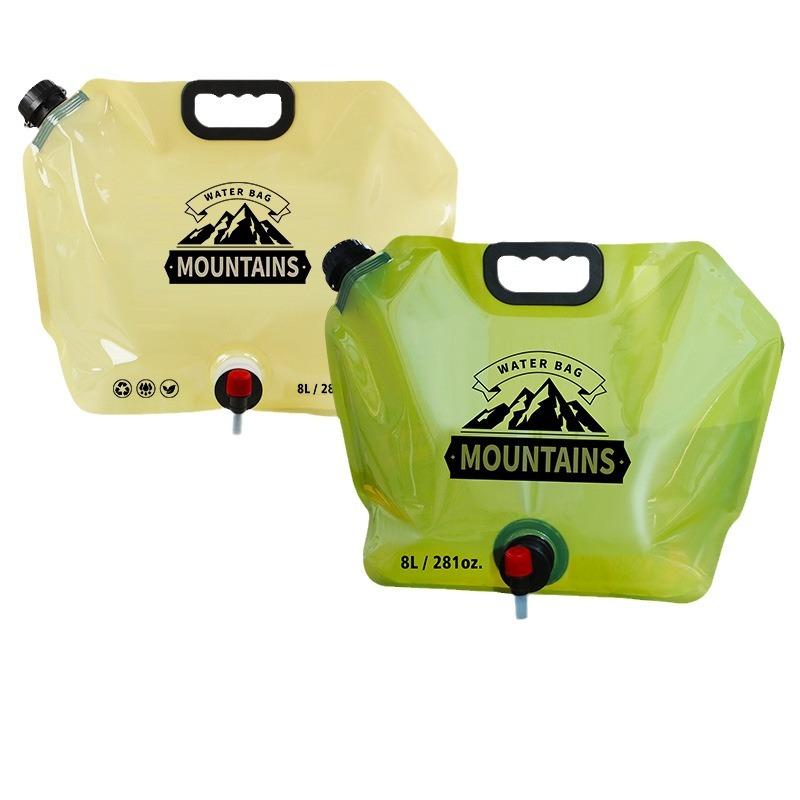 Portable Foldable Water Bag, Large Capacity Outdoor Camping Water Storage Bucket with Tap, Hiking Water Container Carry Handle