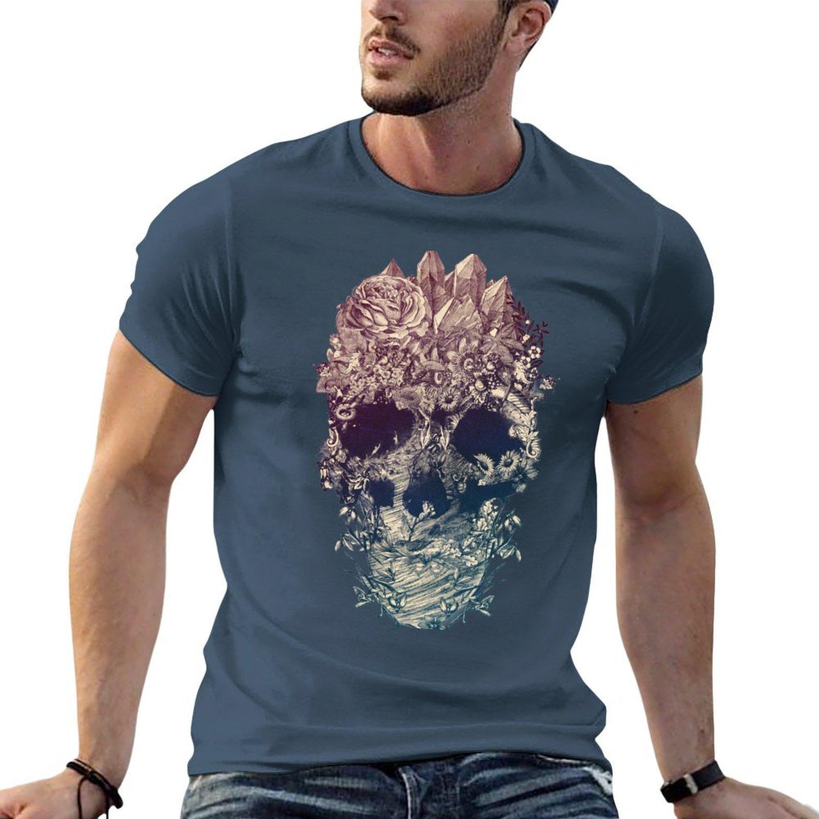 Skull Floral Tshirt T Shirt Unisex Casual Anime Tshirt Unisex T Shirt Luxury Tshirt S