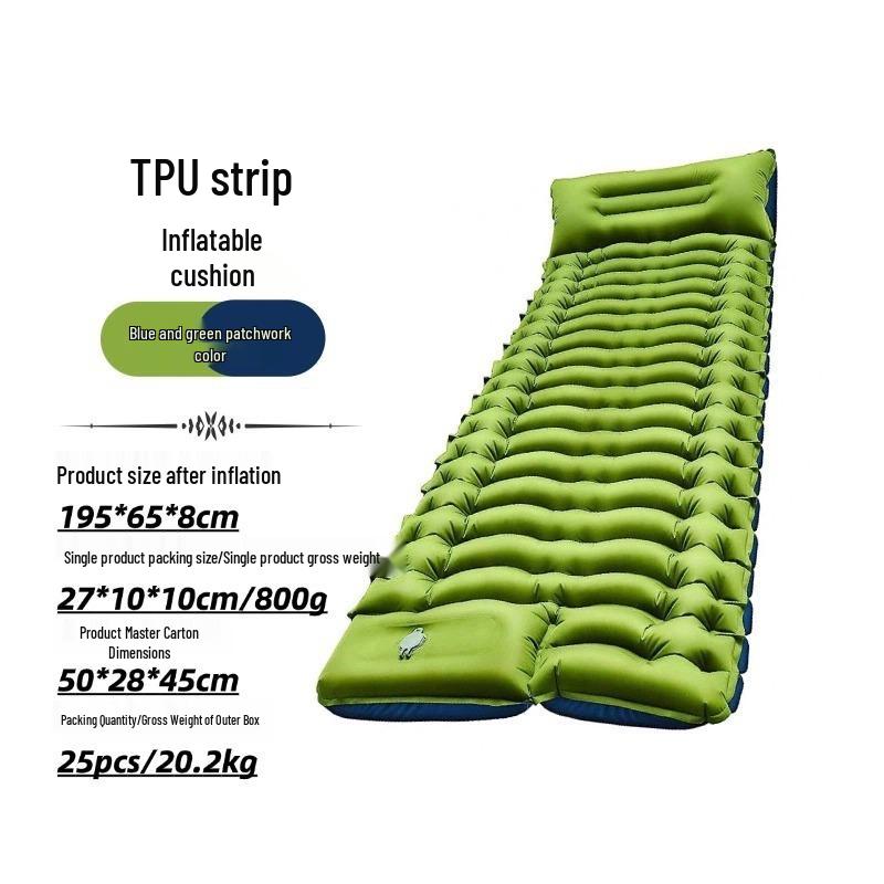Cross-border Camping TPU Lightweight Inflatable Mat for Solo Hiking, Portable & Durable for Outdoor Camping & Mountaineering