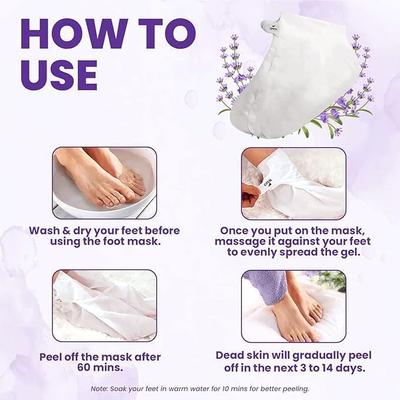 Maska do peelingu stóp do usuwania martwego naskórka Naturalny eksfoliant do suchej, martwej skóry, modzeli, peelingująca maska na stopy Naprawia pięty i usuwa pęknięcia ze stóp i szorstką skórę
