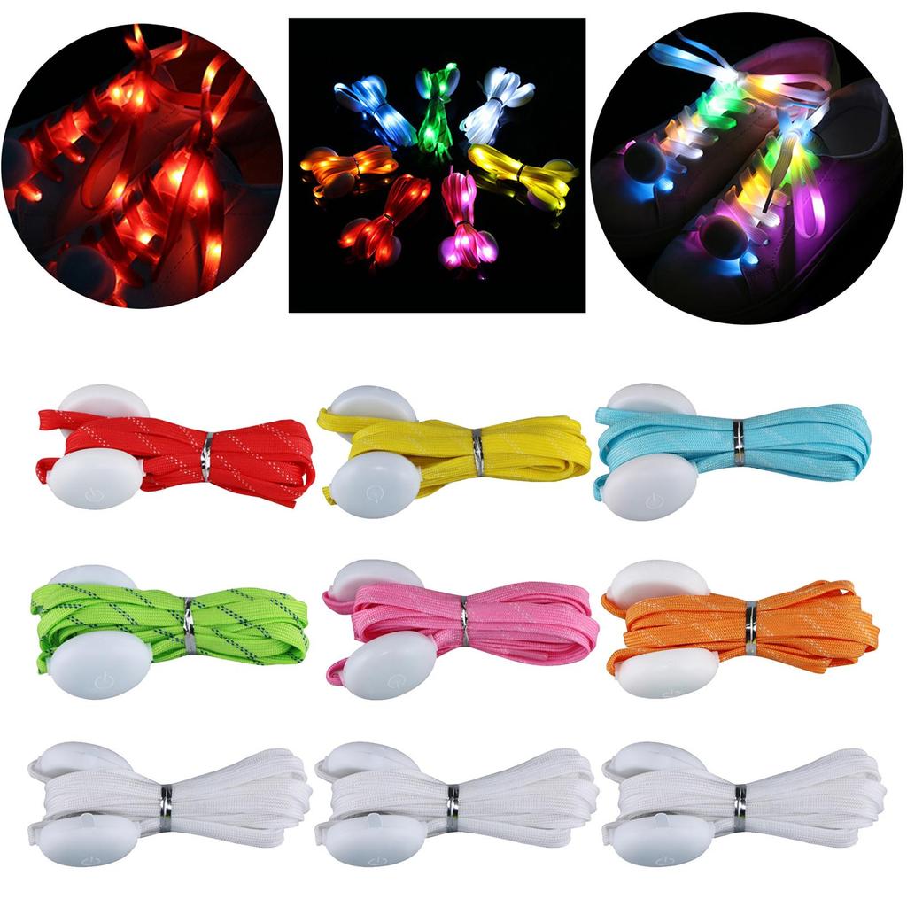 LED Light Up Shoe Laces Glow Shoe Strings Flash Light Shoelaces Running, Dancing, Party Decor