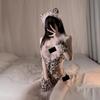Cute Three-point Plush Wild Leopard Pink Leopard Print One-piece Set, Romantic Underwear, Role-playing, Passionate and Exciting