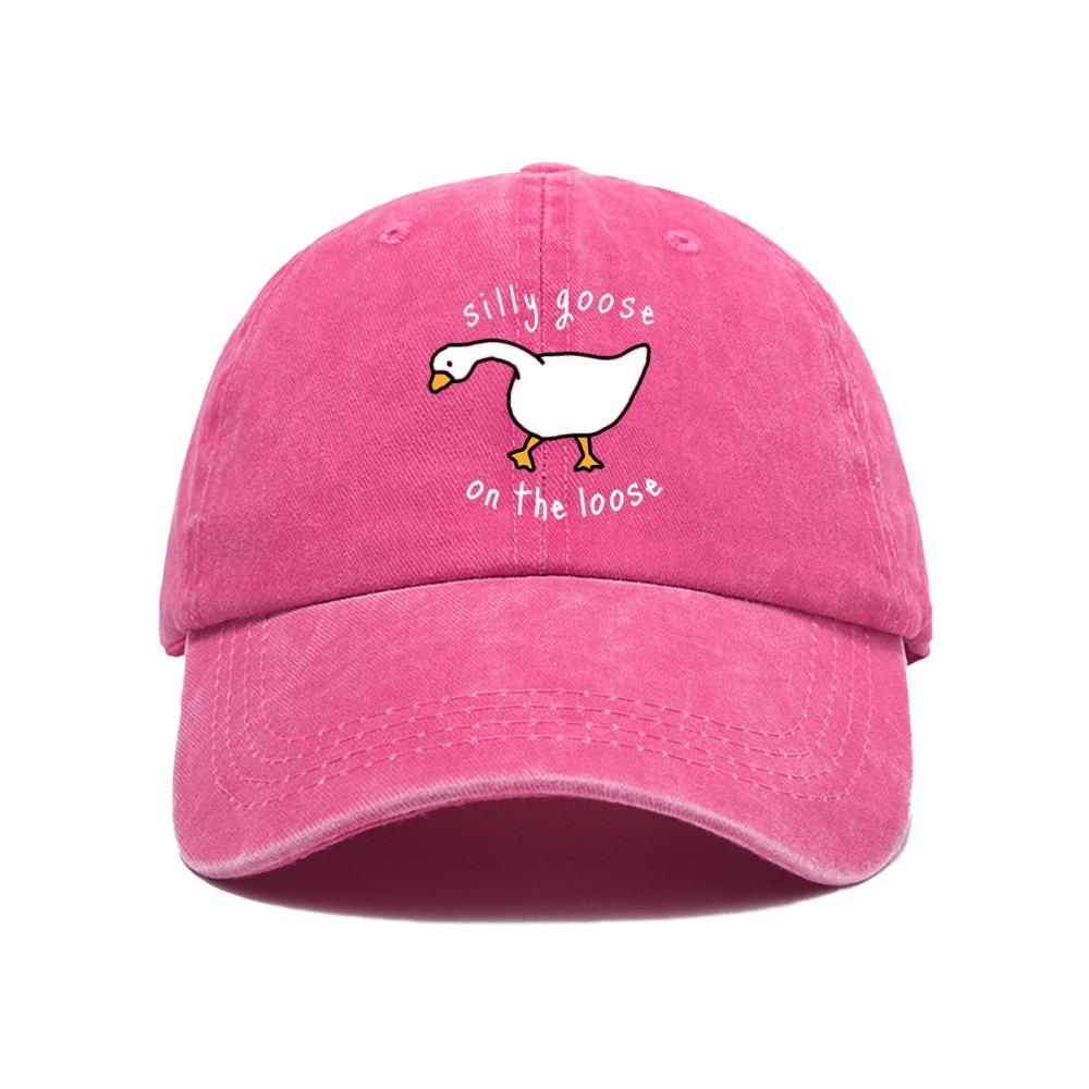 Große Gans Aufdruck Baseballkappe für Männer und Frauen, Kleine Frische Weiche Kappe mit Entenschnabel, Sonnenschutzmütze, Outdoor Sonnenschutz