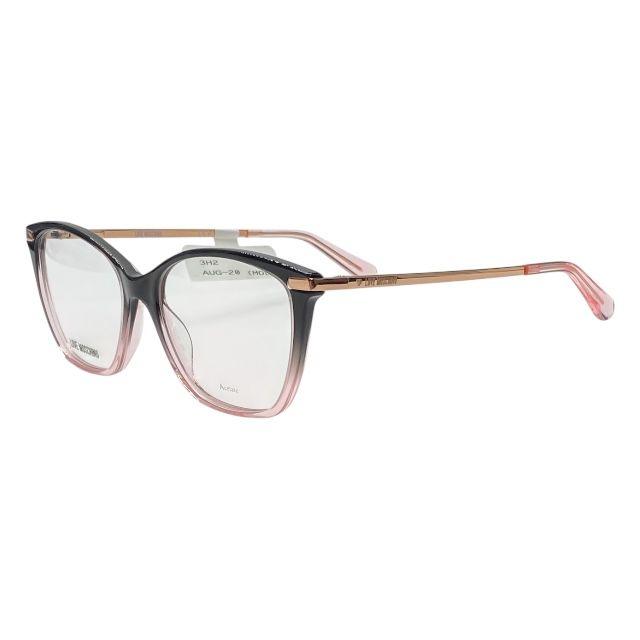 Used Love Moschino MOL572 3H2 140 53-17 Glasses Glasses Eyewear Square Frame Acetate Logo Pink Love Moschino