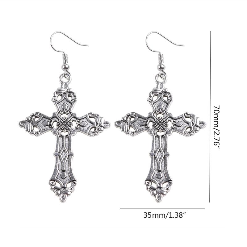 Vintage Jesus Cross Earrings for Women Christianity Vintage Bohemian Stud Earrings for Minimalist Christian