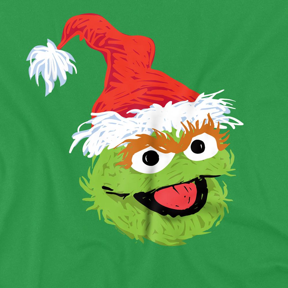 Sesame Street Unisex Adult Oscar The Grouch Scribble Christmas T-Shirt