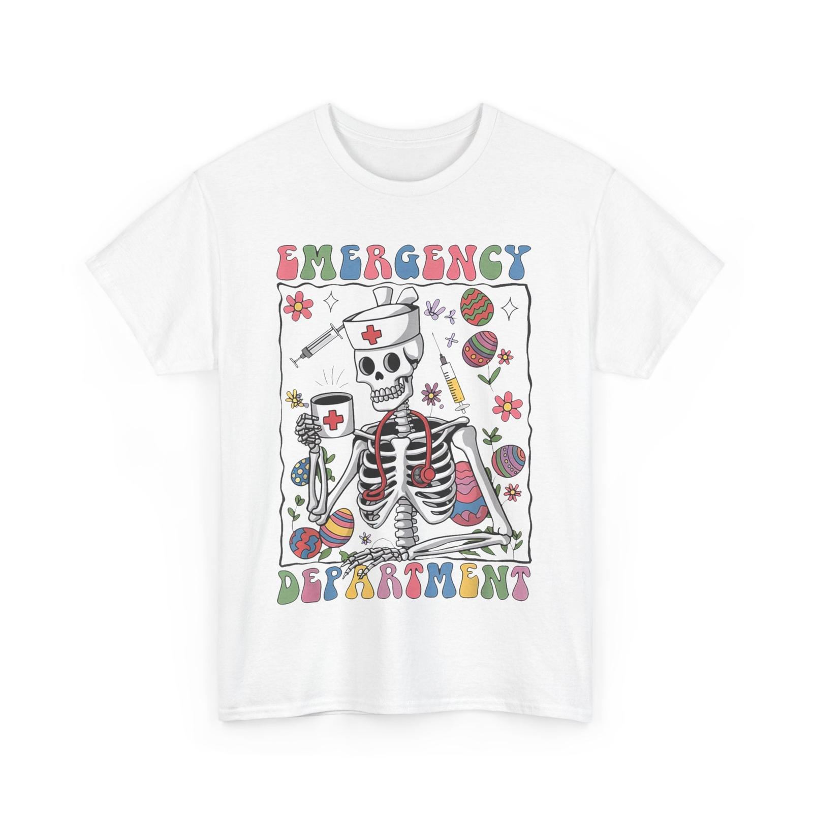 Emergency Department Skeleton Nurse T-Shirt Mens Womens Tees Top, Nursing Lovers Funny Shirt 3XL