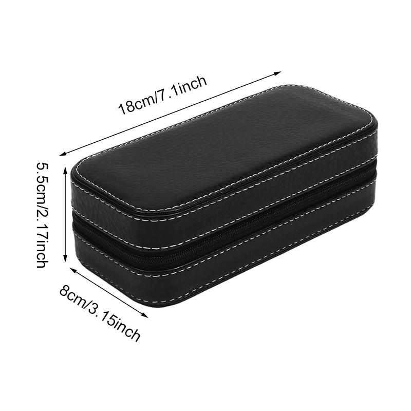 New Travel Dustproof Embedded Watch Box Zipper Portable PU Leather Storage Case Watch Display Box For Trips And Gifts