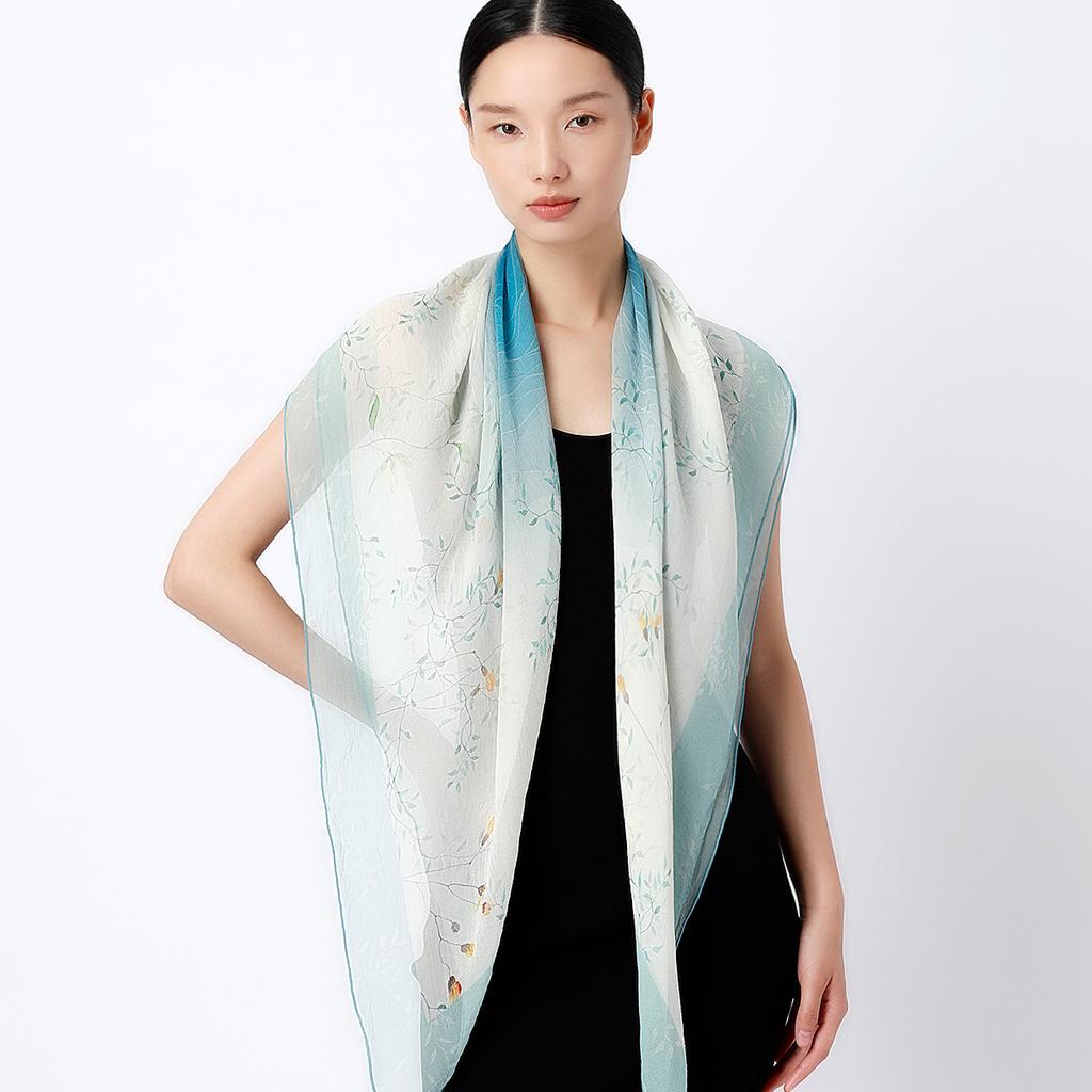 100% Mulberry Silk Lightweight Large Shawl for Women