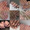 24pcs Long Almond Fake Nails Metallic Bow Press On Nails Manicure False Nails  DIY