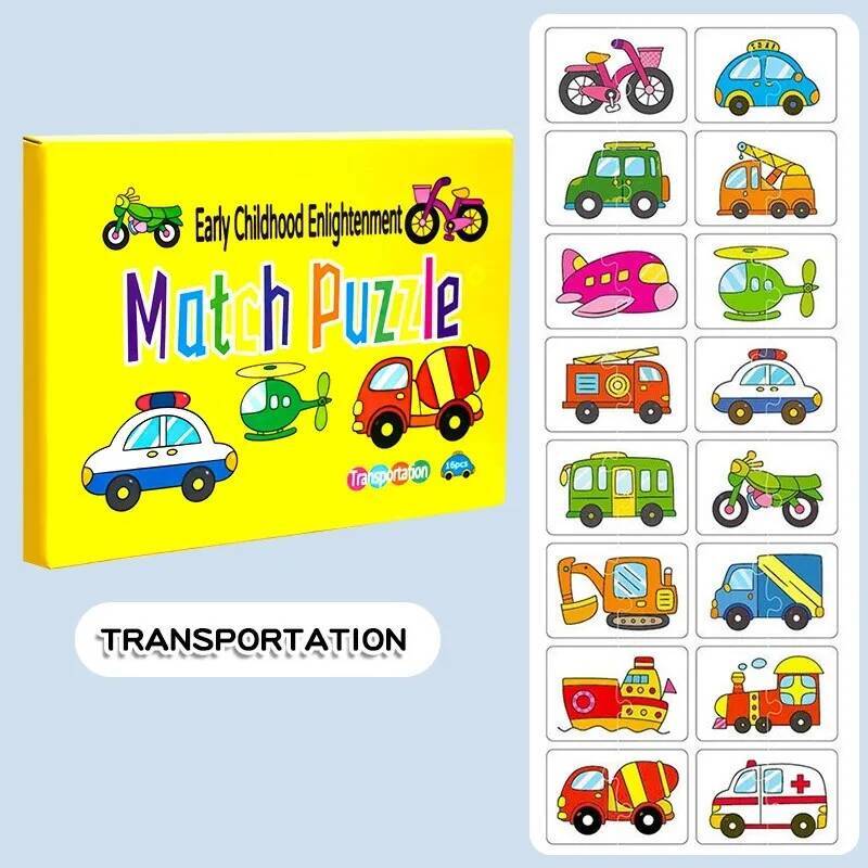 

Montessori Toys Matching Card Develop Animal Daily Traffic Cognitive Puzzle Games Early Learning Educational Toys for Children