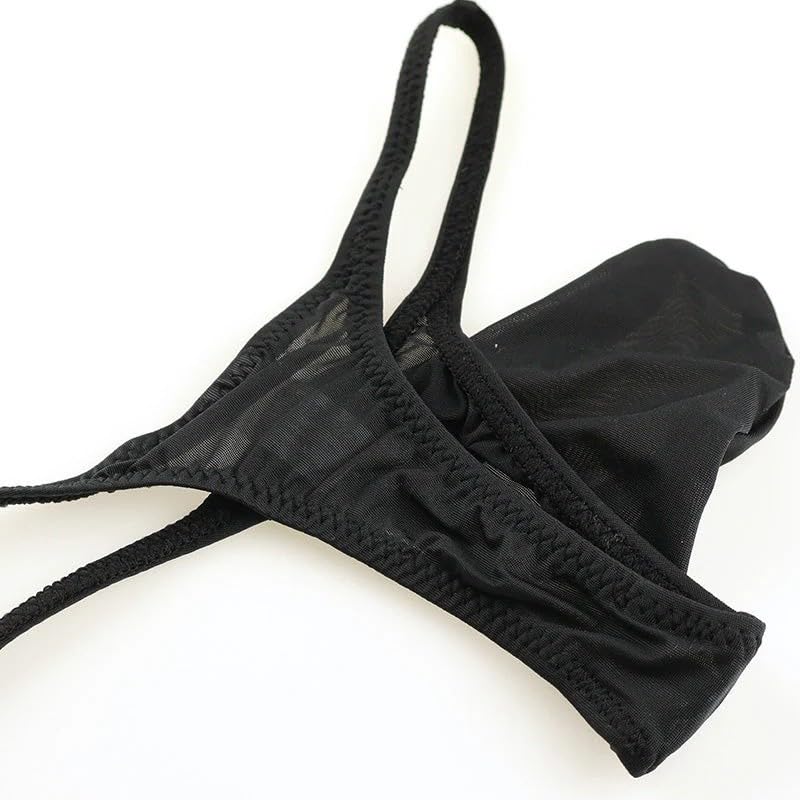 La Pomme GUS Fabric Bikini Shorts with 3D Pouch and Made In Saxe Men's T-Back Cups, Japan, 620094,
