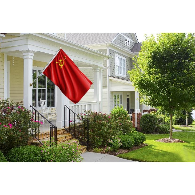 Double Sided Soviet Union Flag 4x6FT USSR Socialist Republics National Polyester Flag With 2 Grommets For Patriotic USSR Themed Festival Events Party