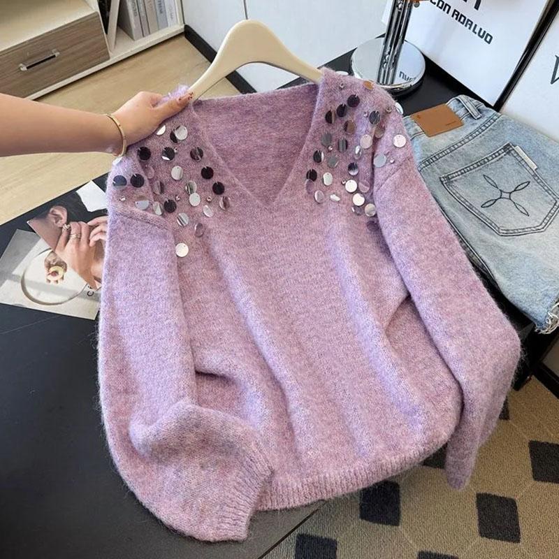 Sweater for Women Autumn Winter  Pullover Warm Knitted Stretchy Long Sleeve Oversize Jumper Tops