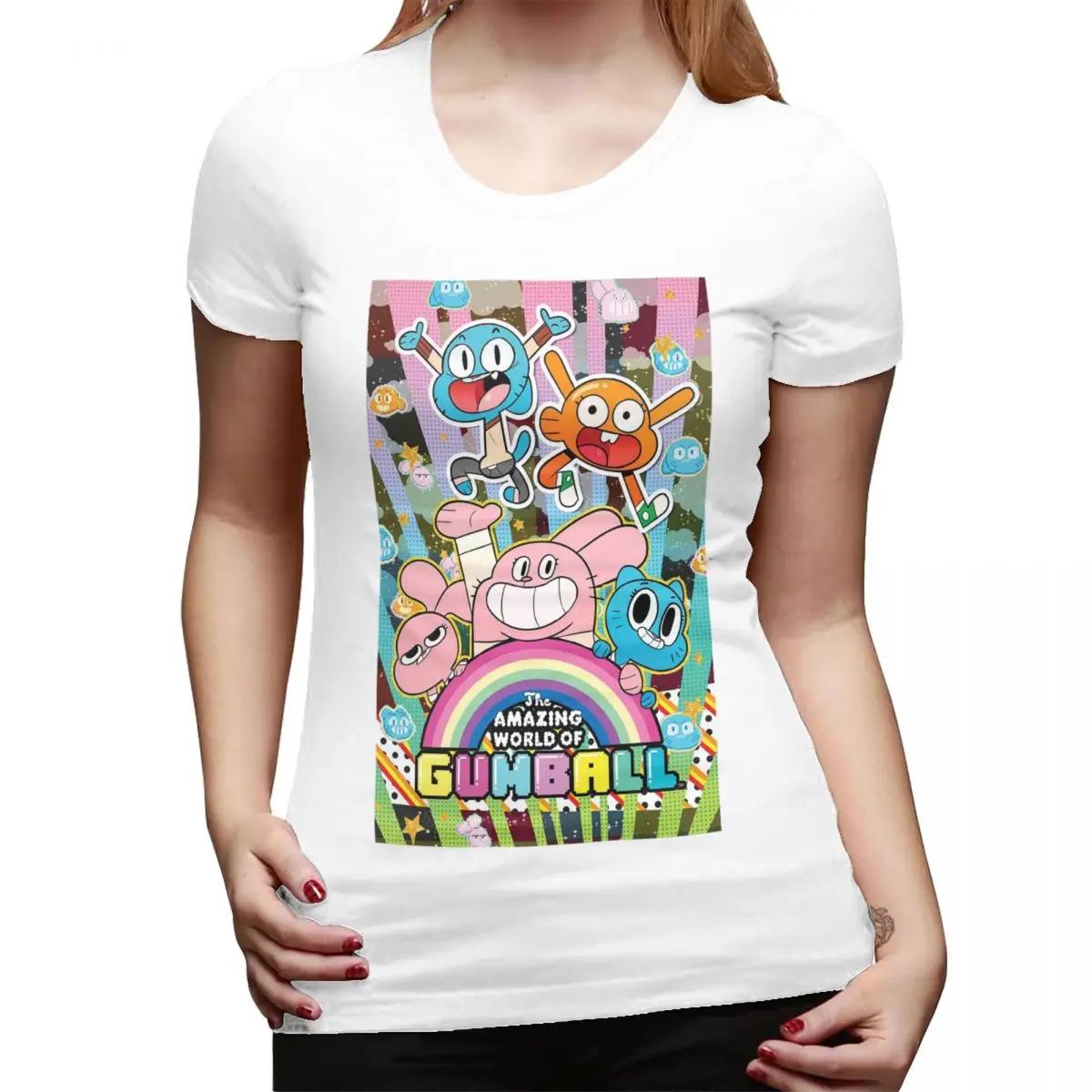 

The Amazing World Of Gumball Cartoon TShirt for Women Crew Neck Streetwear T Shirts Womens Tees Short Summer Clothes Tops S