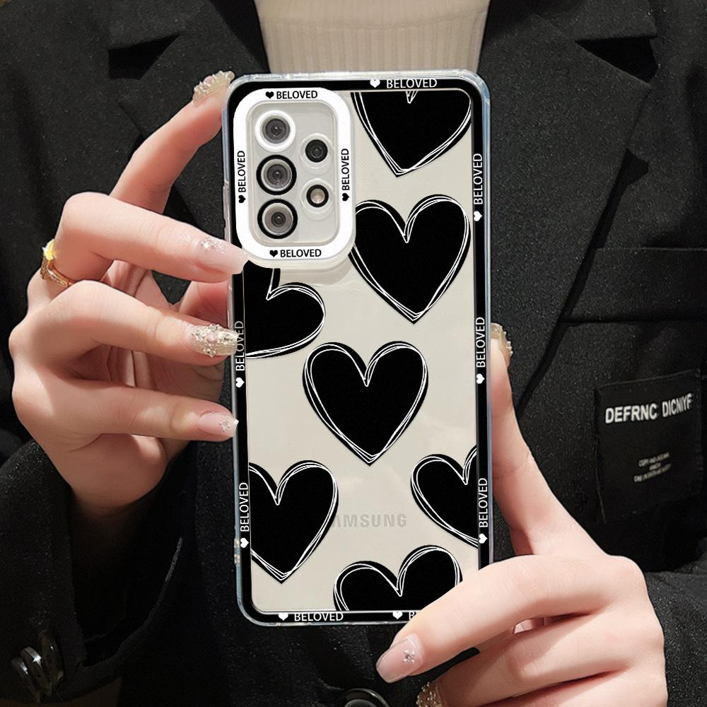 Case For Samsung Galaxy S24 Ultra Funda A54 5G A53 A52 A35 A34 A33 A32 A14 A13 S23 Plus S22 S21 S20 FE Love Heart Soft Cover