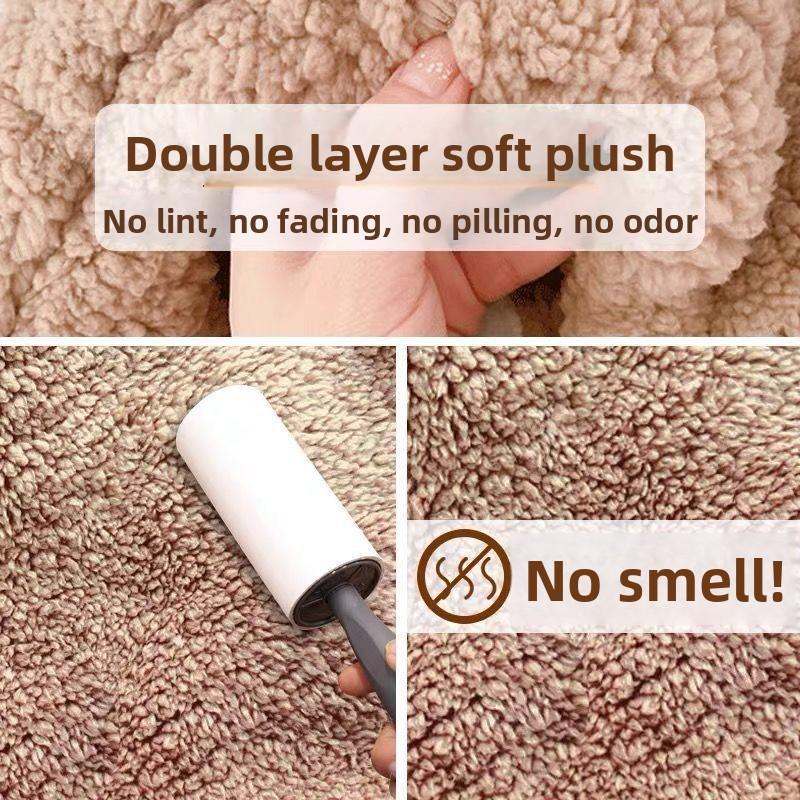 Cute Cartoon Bear Lamb Wool Beanie Hat for Women Soft Plush Headgear with Neck Warmer Casual Outdoor Mask Autumn Winter Adults