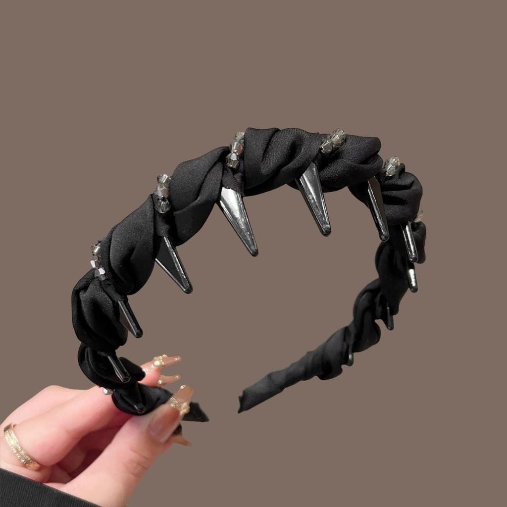 High-End Women's Bow Headband with Teeth - 2025 Face Washing & Hair Pressing Accessory