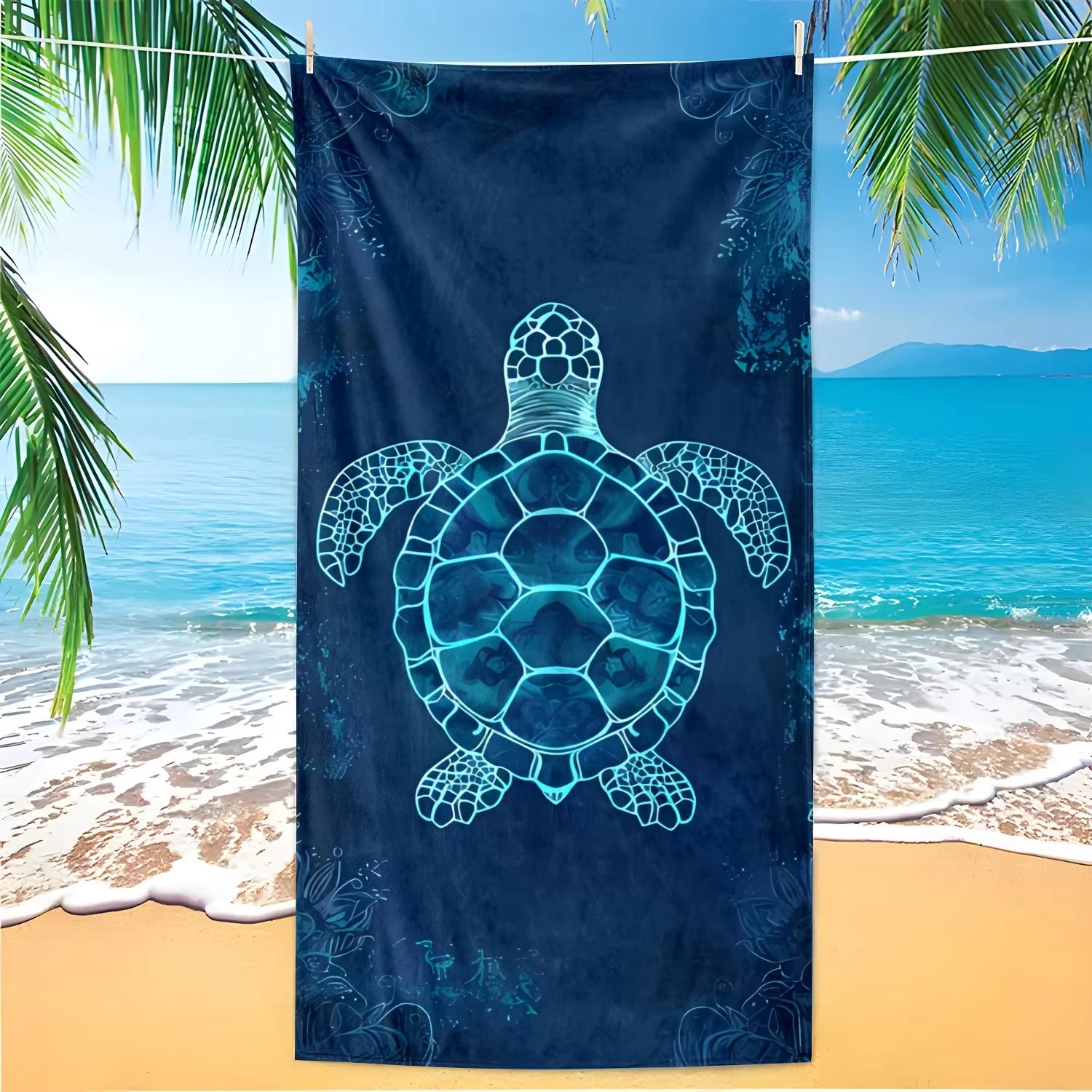 

Sea Turtle Beach Towel, Microfiber Quick Dry Absorbent Soft Lightweight for Swimming Surfing Travel Bath Camping W30*H60(CM)