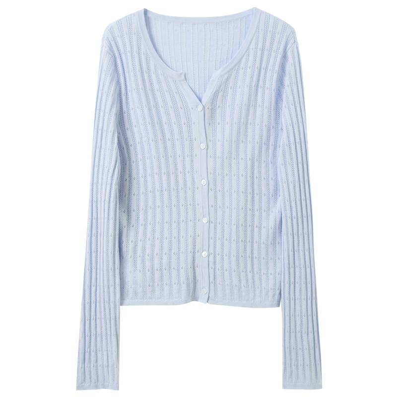 Sancai Women s Lyocell Blend V-Neck Knit Cardigan S