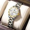 Rhombus Ladies Dual Calendar Waterproof Luminous Wristwatch with Solid Strap - Fashionable Gift for Women