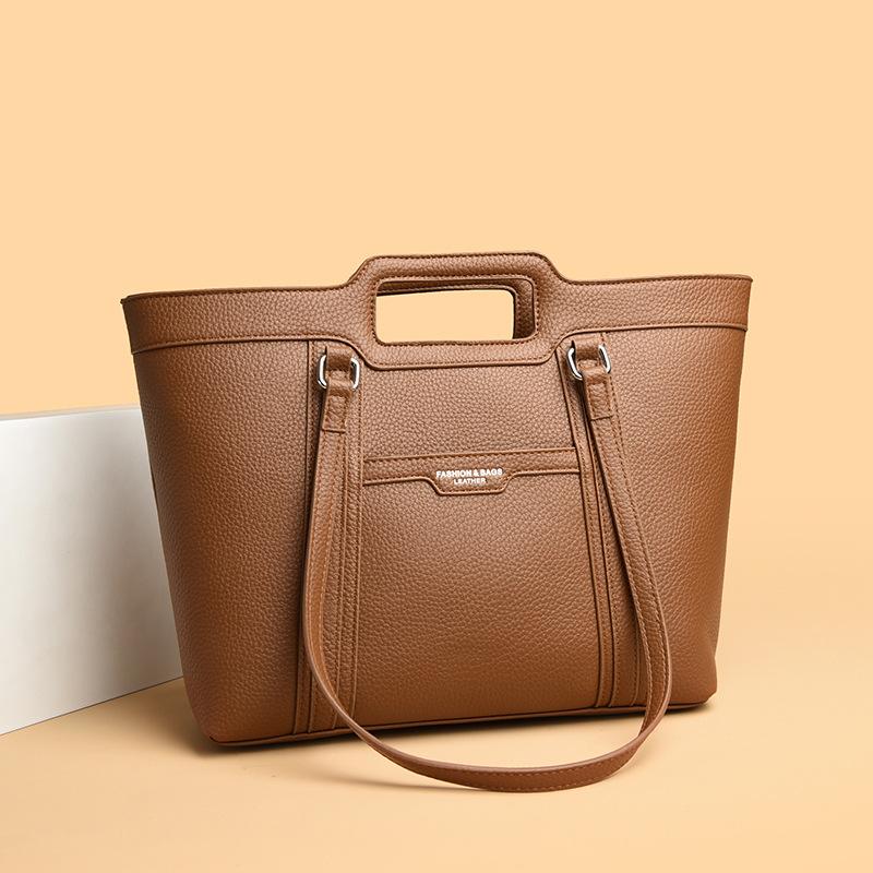 Textured bag women's bag 2025 new simple fashion retro large capacity women's shoulder bag tote bag