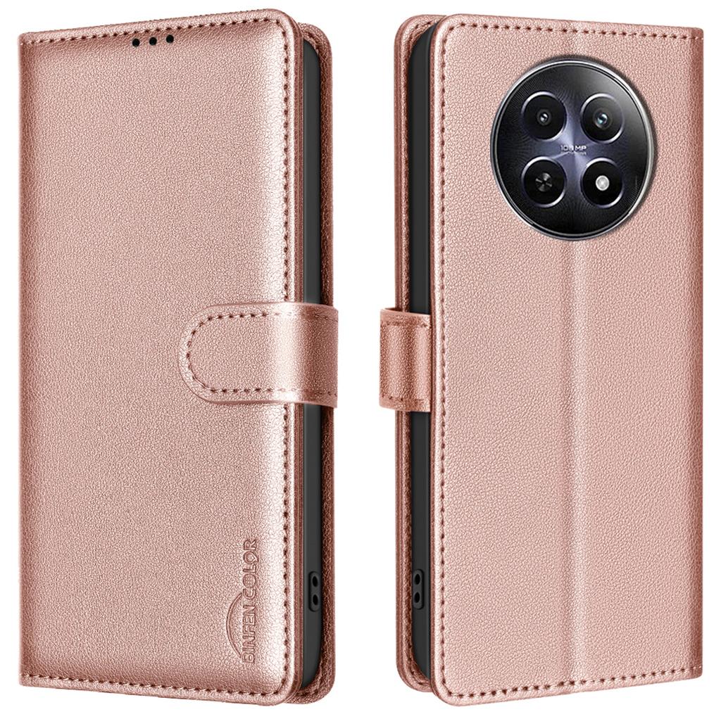BINFEN COLOR BF32 For Realme 12 5G Anti-Scratch Phone Case RFID Blocking Litchi Texture Leather Cover