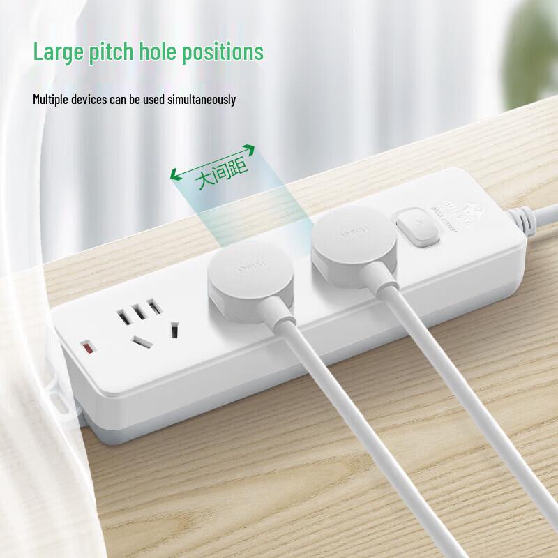 BULL GN-212 3-Outlet Power Strip with Master Switch CN Plug (adapter Included)