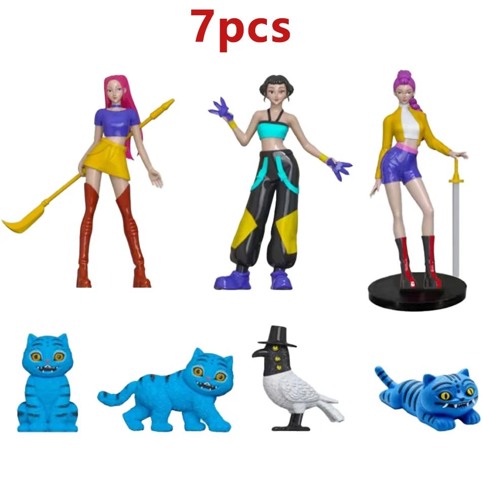 5-18pcs NEW Kpop Demon Hunters Figure Cartoon Hunters Tiger Rumi/Mira/Zoey Action Figure PVC Desktop Decoration Model  Toy Gift
