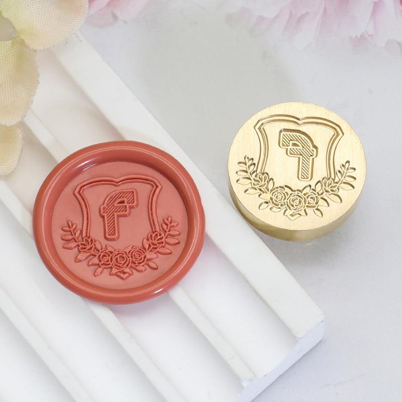 26 English Letters Datura Flower Pattern Wax Stamp Seal Envelope Sealin Greeting Card Gifts Wedding Invitation Decoration 20mm