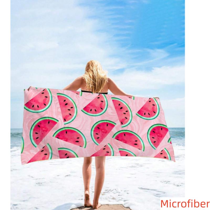 Watermelon Beach Towel Fashion Stripes Fruit Design Fun & Quirky Microfiber Towel for Beach Parties Pool Days, and Summer Fun