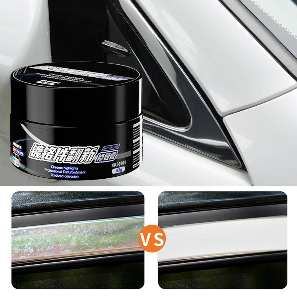 43g Universal Car Chrome Restoration Polish Metal Shine Renovation Compound for Car Door Handles Windows and Trim Removes Rust