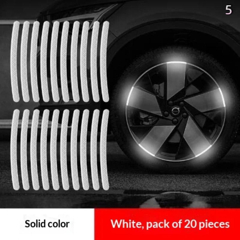

20Pcs Car Motorcycle Wheel Reflective Sticker Night Safety Warning Strip Colorful Hub Stickers Car Styling Decal Sticker