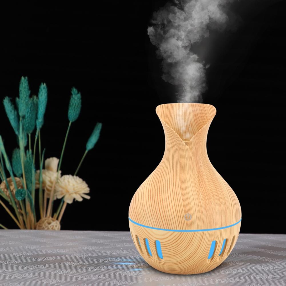 300ml USB Retro Aromatherapy Aroma Oil Diffuser Air Humidifier Mist Maker with Colorful Lights for Home Car