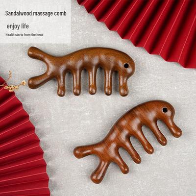 Shiguangjing Golden Sandalwood Scalp Massage Comb