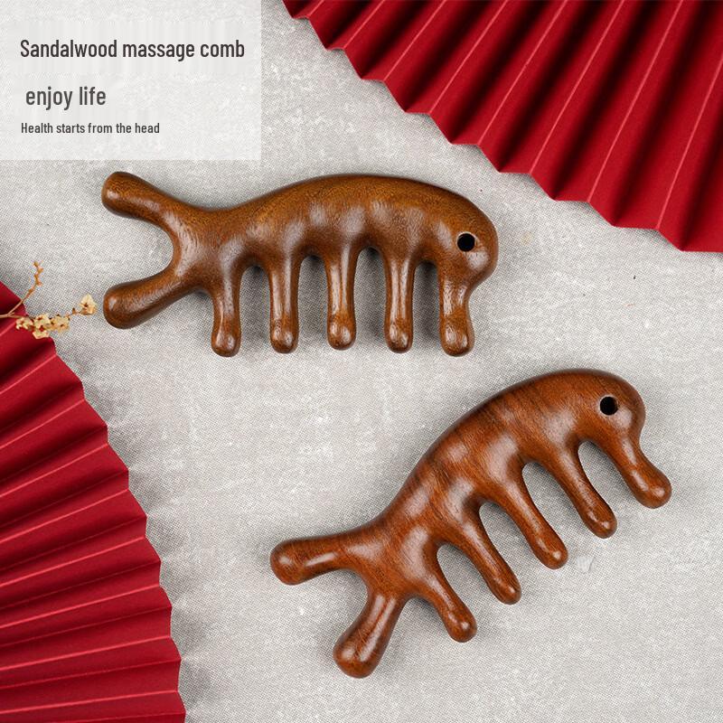 Shiguangjing Golden Sandalwood Scalp Massage Comb