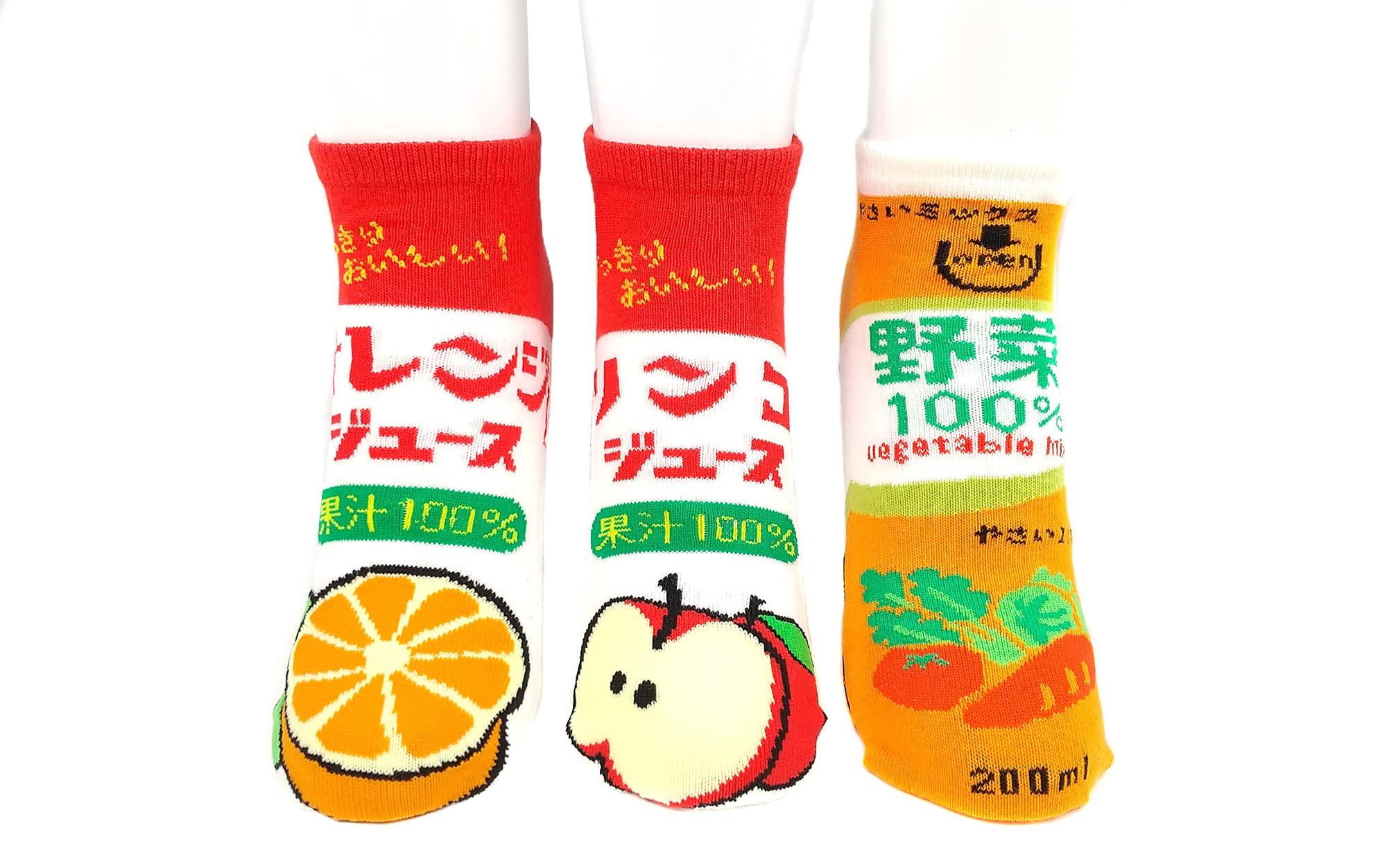 

Funny Socks Fruit and Vegetable Juice Assortment [Toroa Epri] (3 pairs) Women s 22-25cm