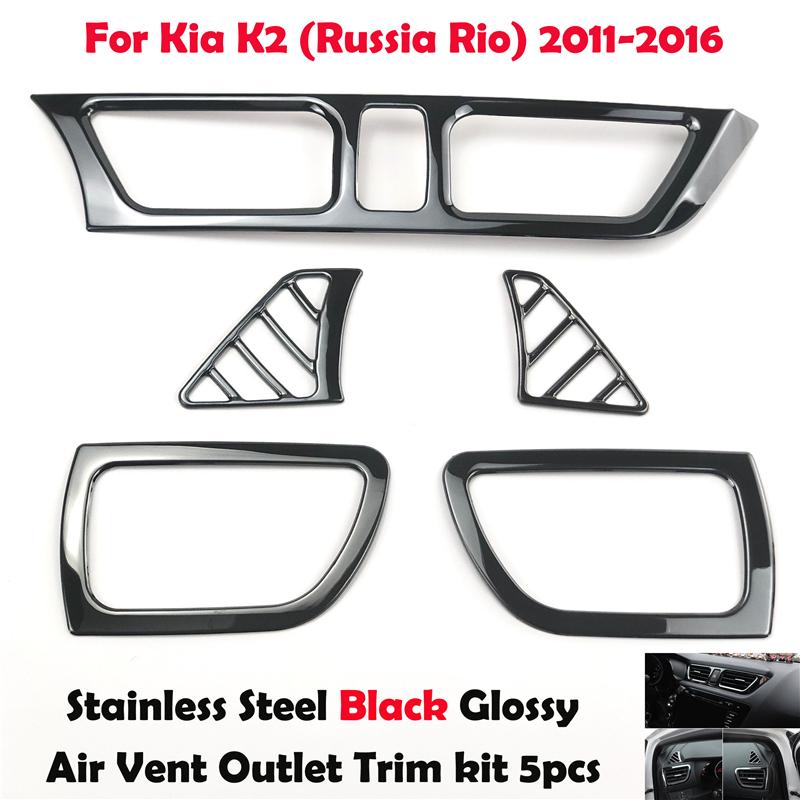 For Kia K2 Rio 2011-16 Car-styling Interior Center Dashboard Outlet Widow Lift Door Handle Gear Shifter Turn Light Trim Sticker