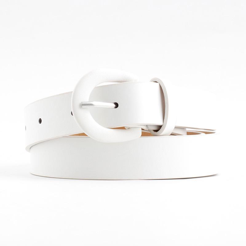 

Solid Color Pin Buckle Belt, Women S Decorative Jeans, Simple Casual Pants, Belt Women Length 107 Width 2.4 белый