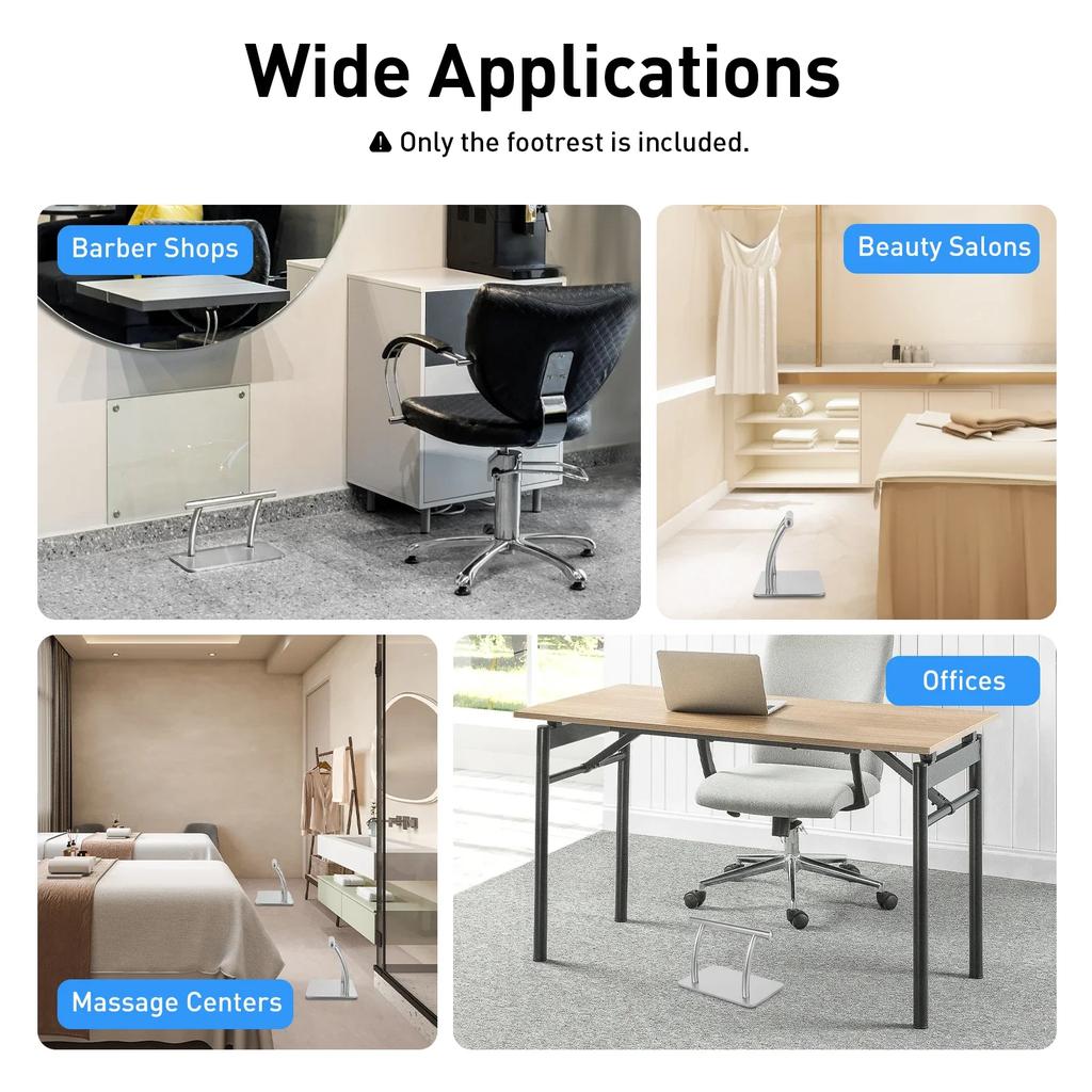 Barber Shop Stainless Steel Pedals, Barber Chair Floor Pedals Thickened Chassis, Removable Tripod Hair Chair Accessories