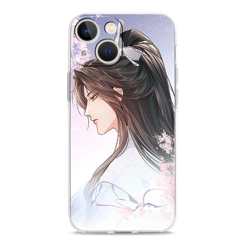 Handyhülle für iPhone 15 14 13 12 Mini 11 Pro Max XS X XR 7 8 Plus Transparente TPU-Hülle Comic Man Erha und sein weißer Katzenmeister